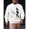 Men's Casual Fashion Long-Sleeve Sweatshirt With Airplane Pattern.