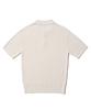 ANALOG MOOD Cable Half-Zip Collar Short-Sleeve Knit (Ivory)