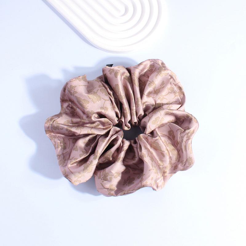 High-Quality Satin Floral Black Hair Tie - Gentle on Hair