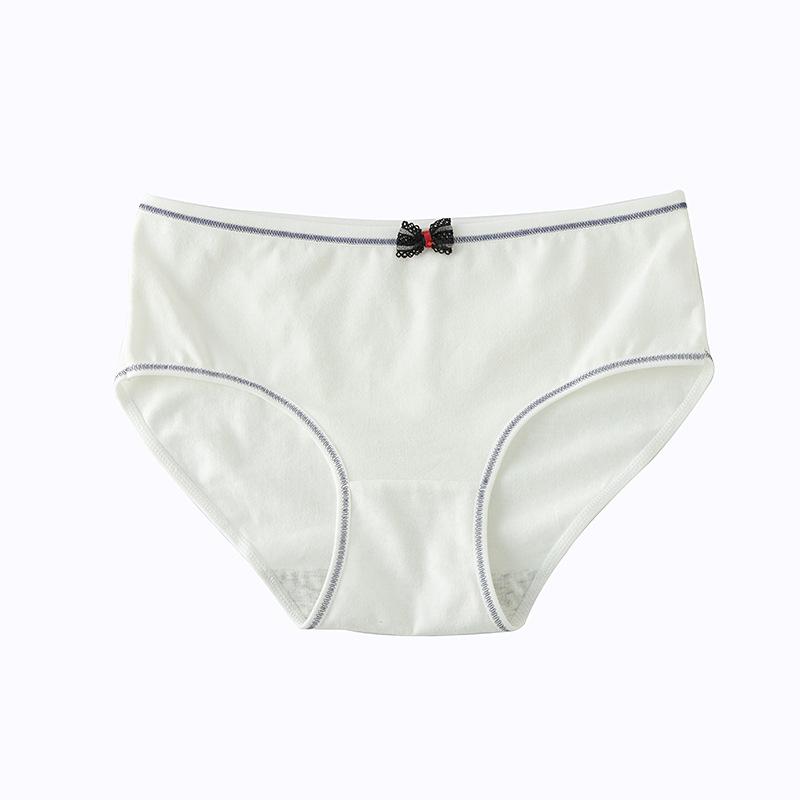 Neues Produkt: Japanische Morandi Schleife Baumwollslips für Mädchen mit mittlerer Taille - Süßes und schlichtes Design