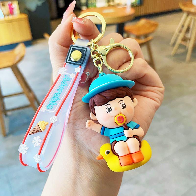 

Keychain Vibrant Animal With Cute Hat Designs Ideal For Holiday And Festival Gifts Duck Blue