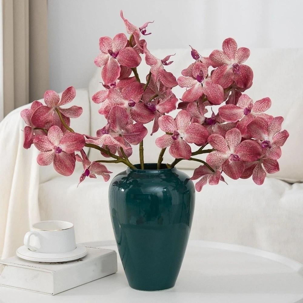 7 Heads Artificial Phalaenopsis Orchids Handmade Decorative Phalaenopsis Branch Real Touch Simulation Orchid Flowers Hotel