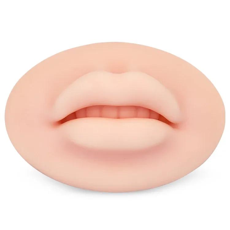 Soft Silicone Permanent Makeup Lip Blush Tattoo Training Skin Microblading Reusable 3D Practice Lips Mold For Makeup Artists