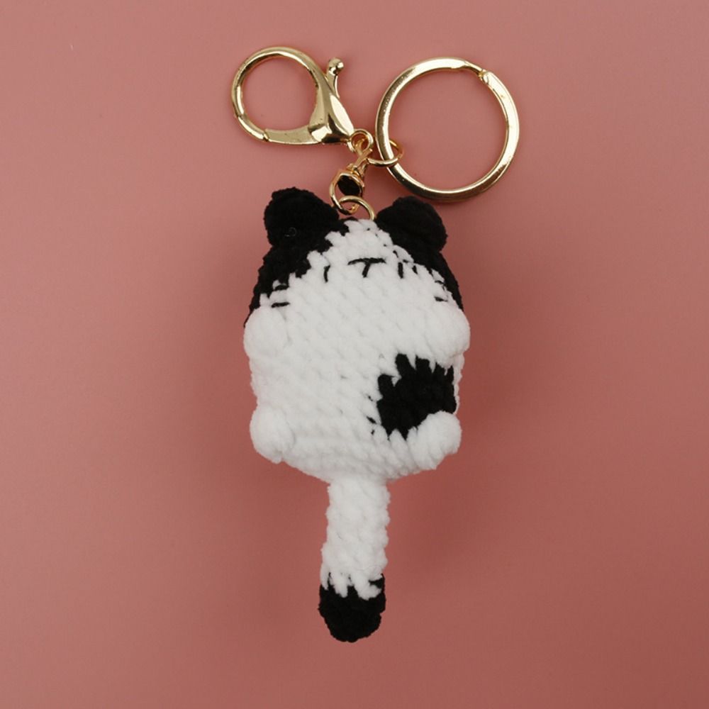 Decoration Cat Doll Keychain Hand-woven Cute Animal Pendant Cute Cat Kitten Keyring Bag Hanging