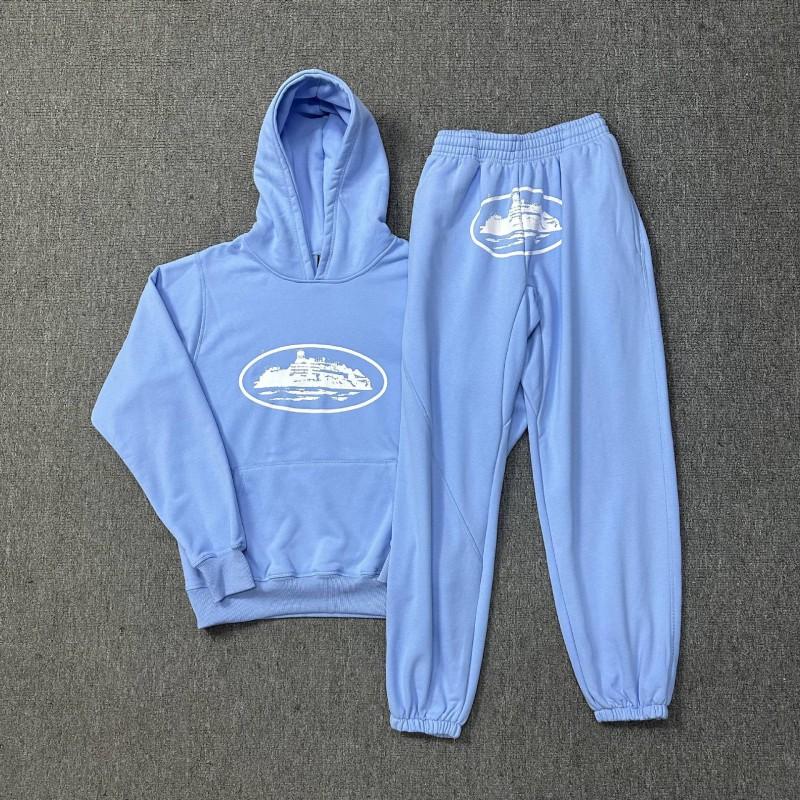 Corteiz Classic Ship Print Fleece Hoodie Casual Streetwear Men Women