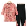 Summer Clothing for The Elderly Short-sleeved Fashionable Ladies' Traditional Chinese Style Suit Two-piece Suit