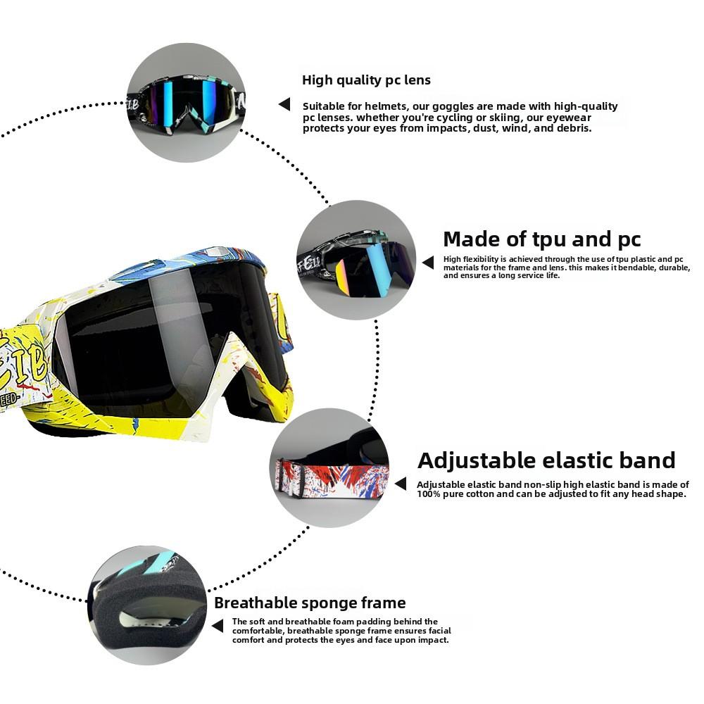 Cycling Goggles Motorcycle Off-road Outdoor Sports Glasses Ski Goggles ATV Windproof Goggles