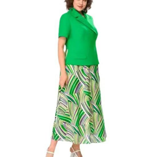 Damen Grün Französisch Sommer Gespleißtes Kurzarmkleid 2024 Trendiges Temperament Anzugkleid