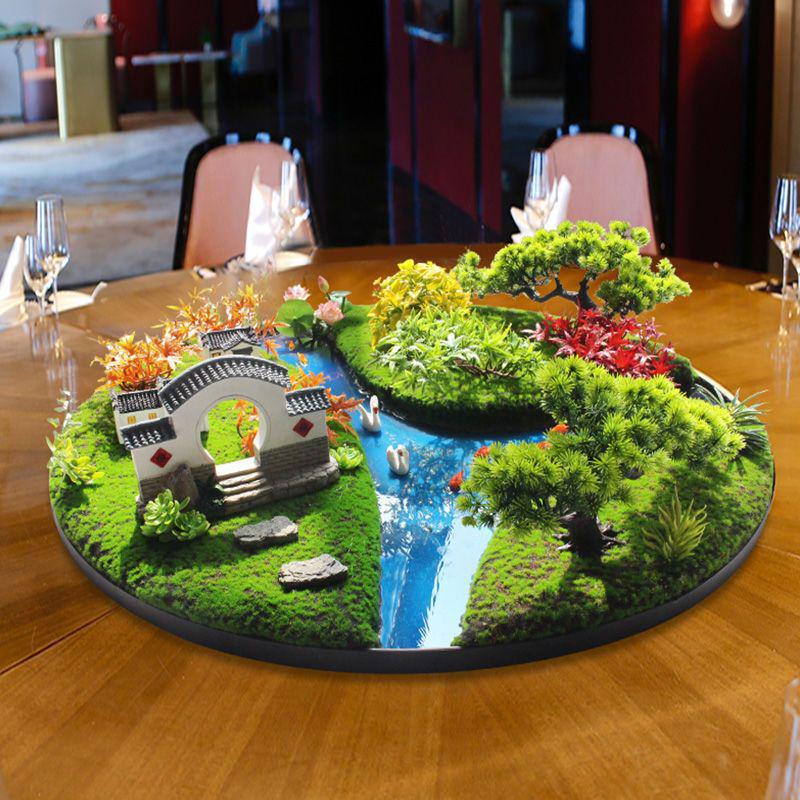 Floral Lazy Susan Centerpiece for Hotel Round Table Decoration