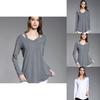 Simple Solid Color Off Shoulder Design Women Long Sleeved Top For Fall Comfort