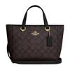 Handbag Alice 21 Zippered Interior Multi-function Pocket Signature Coated Canvas and Smooth Leather Shoulder Crossbody Tote Small Women's Brown