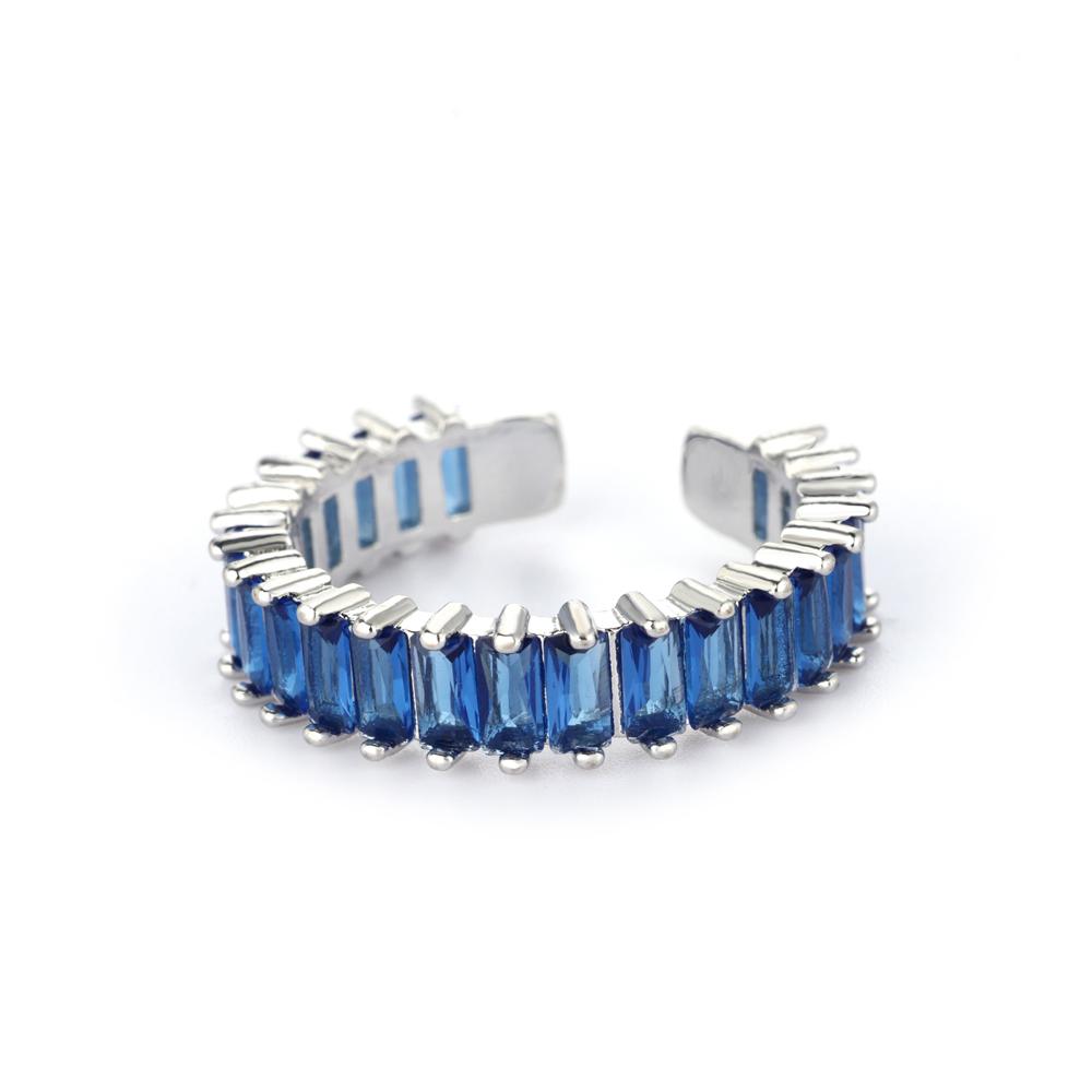 Y2K Colorful Zircon Stainless Steel Rings for Women Silver Color Open Finger Ring Wedding Jewelry Punk Hip Hop Accessories Gifts