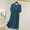 Modal Summer Maternity Lounge Dress: Women's Plus Size Casual Ice Silk Pajamas