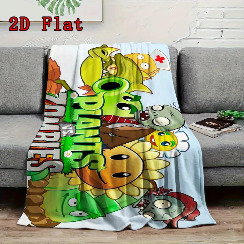 Plants vs. Zombies pattern 2D Flat Pattern Flannel Blanket High quality All Seasons Warmth and Comfort Perfect for Christmas Gifts.P260914579