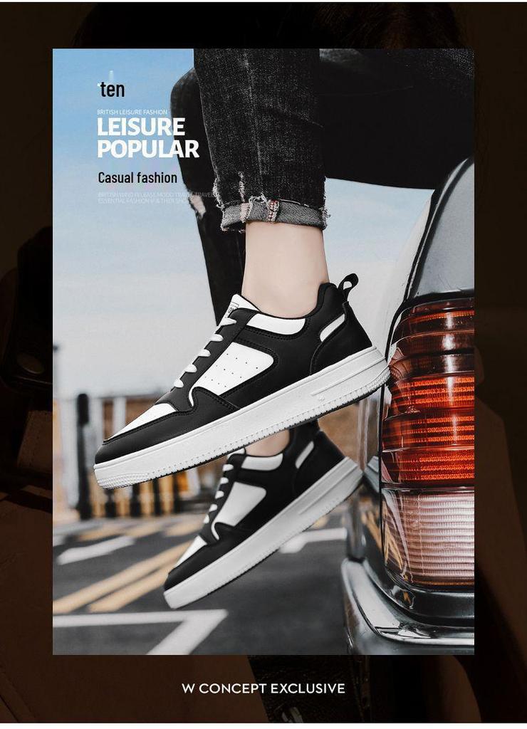 Men's Spring Breathable White Korean-Style Chunky Sneakers