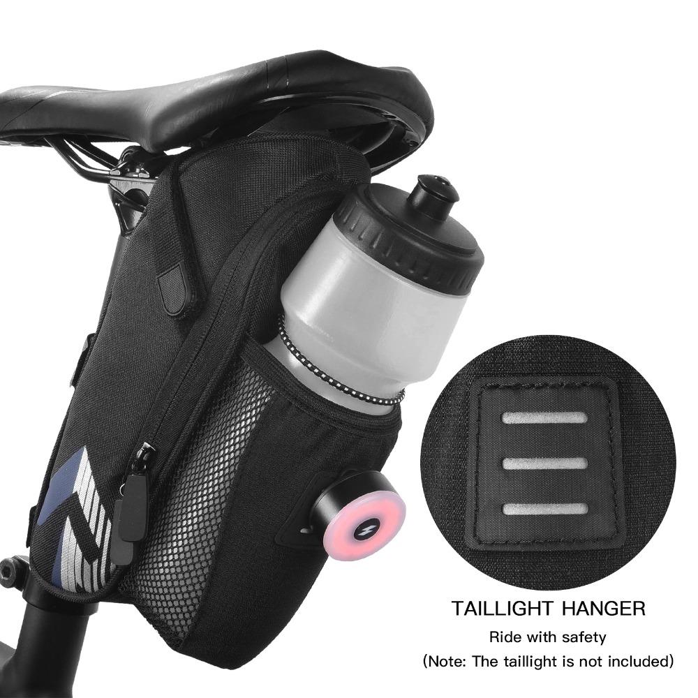 Polyester Bike Saddle Bag with Reflective Cycle Storage Bag Bike Under Seat Pack  Mountain Bike