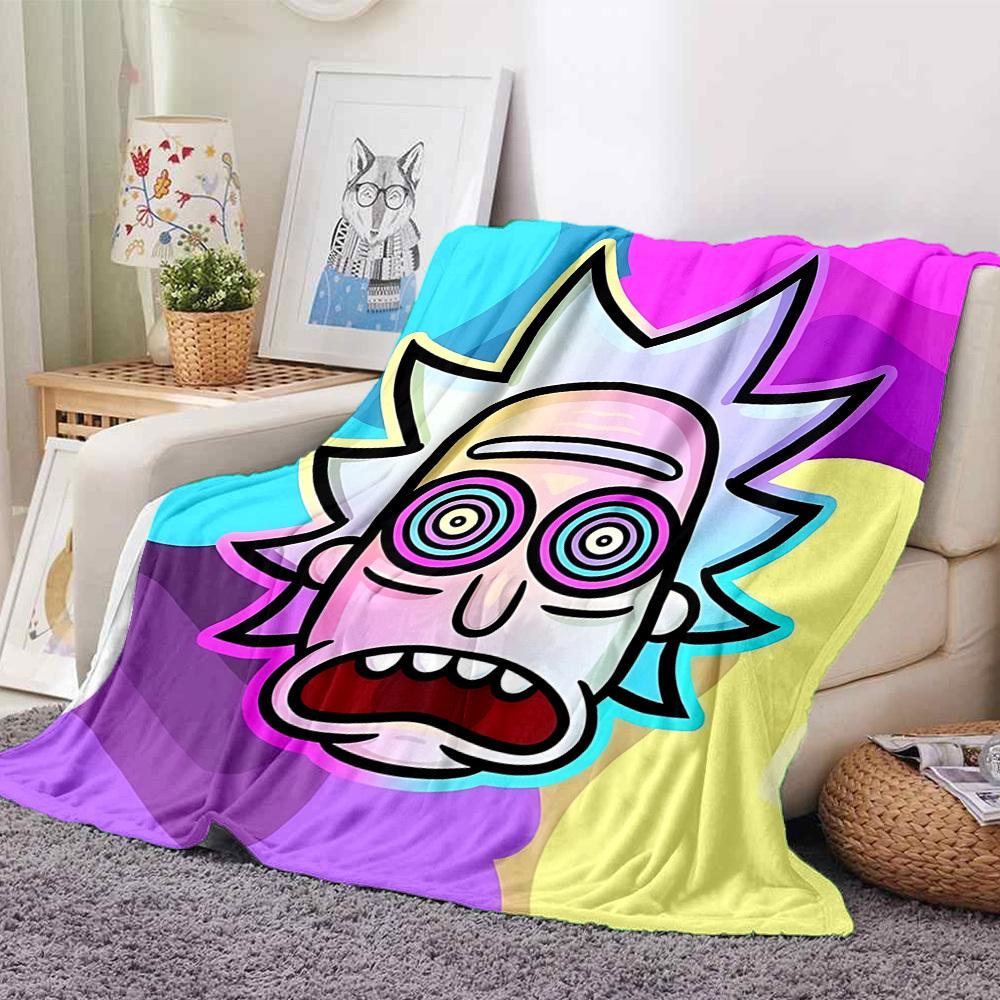 1 pezzo Coperta Rick and Morty Leggera Coperta in Flanella per Divano, Letto, Viaggio, Soggiorno, Ufficio, Divano, Sedia e Letto