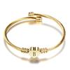 Gold Tone Letter Bracelet for Women, Fashionable Versatile Jewelry for Everyday Wear