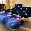 Piece 1 Of Butterfly Psychedelic Patterned Frosted Bedsheet, Bedroom Printed Bedspread, Bedding Excluding Pillowcases