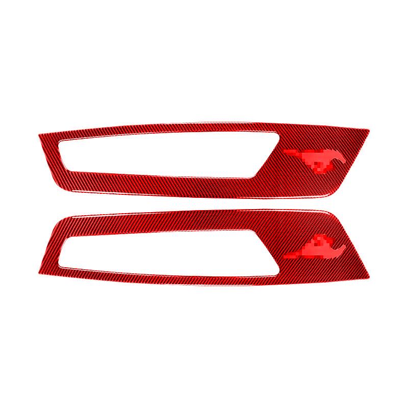 2PCS For Ford Mustang 2009-2013 Accessories Carbon Fiber Car Interior Inner Front Door Panel Cover Wrap Decoration Stickers