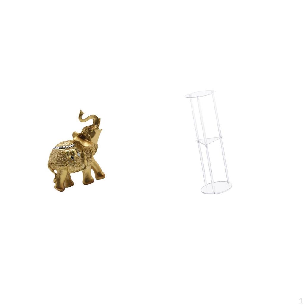 Resin Elephant Sculpture Acrylic Side Table Ornament Decorative Figurine for Bedroom Desk Home Shelf