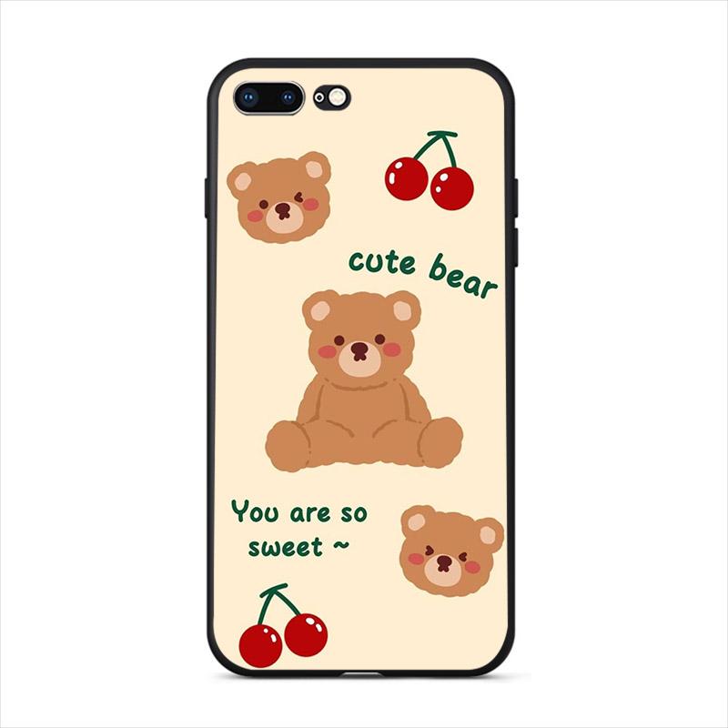 Lovely Cartoon Mobile Shell Cute Bear Phone Case For Iphone X XR XS 12 Mini 13 11 Pro Max 7 8 6S 6 Plus 5S SE 2020 10 Hard Cover
