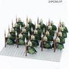 21Pcs/lot Dane Iron Feet Eomer Rohan Warriorr Vs Uruk Hai Army Figrues With Shield Sword Bow Spear Building Blocks Toys for Kids