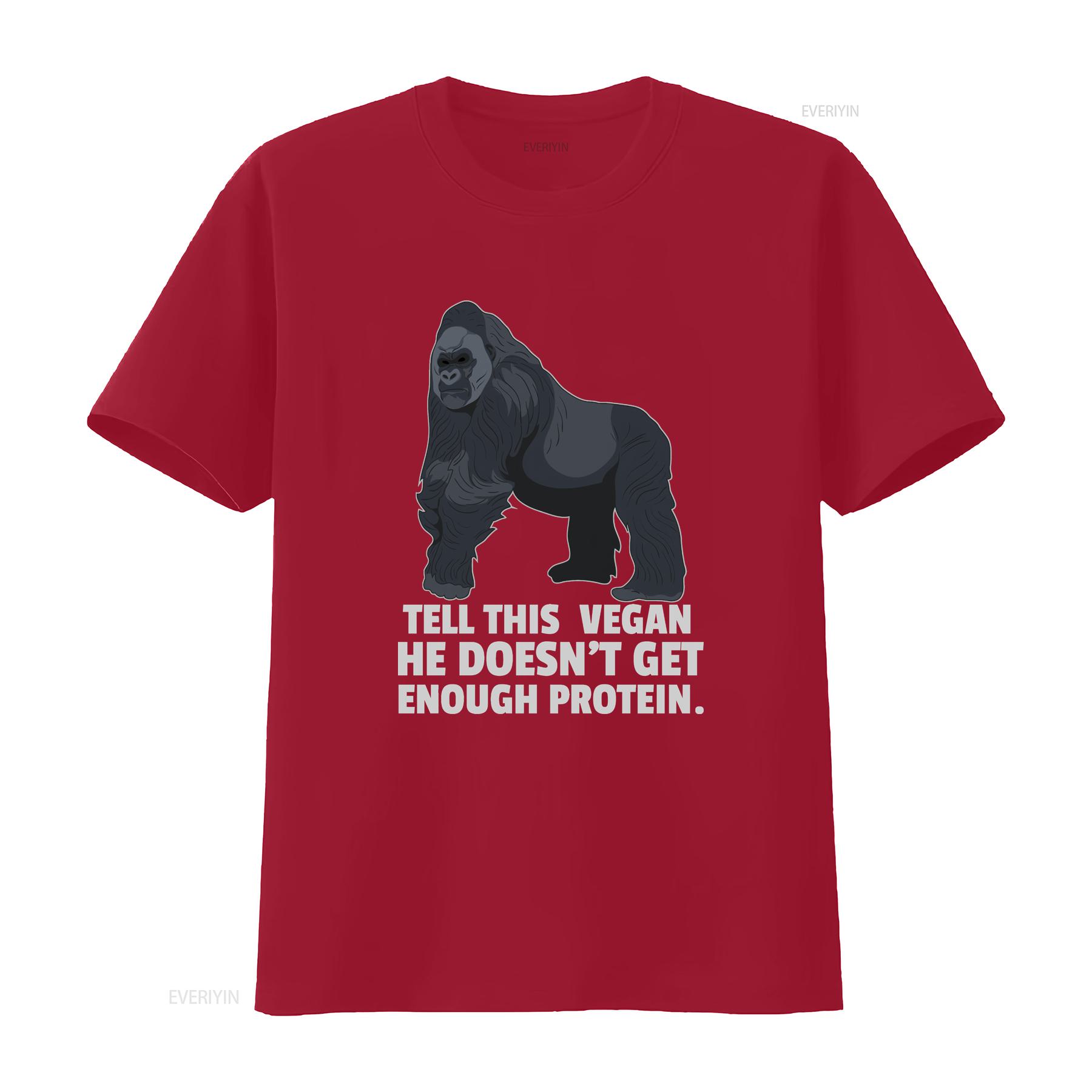 Vegan T Shirt Clothing Vegetarian Clothes Veganism Tell This He Doesnt Get Enough Protein vintage Washed Comfortable S