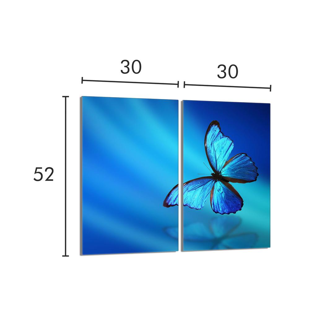 Szklana płyta ochronna na kuchenkę 2x30x52 Motyl