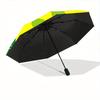 1pc Flower Pattern Automatic Folding Umbrella - 8-Rib Iron Frame, Windproof, Portable Sunshade with Plastic Handle for Travel & Outdoor Acti