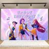Kpop Theme Girl's Birthday Party Decoration Backdrop Pink Demons Kids Birthday Party Supplies Decor Banner Background Photo Prop