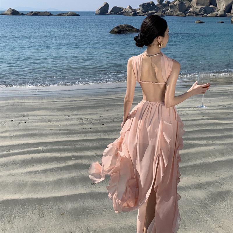 Seaside Photo Wear Hainan Holiday Beach Skirt Temperament Super Fairy Long Skirt Birthday Dress