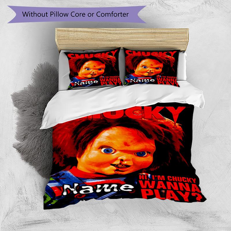 Chucky's Creepy Playtime Bedding Set,Soft Bed Linen for Bedroom Home Decoration,Festival Gift,Breathable Duvet Cover with Pillowcases,Iconic