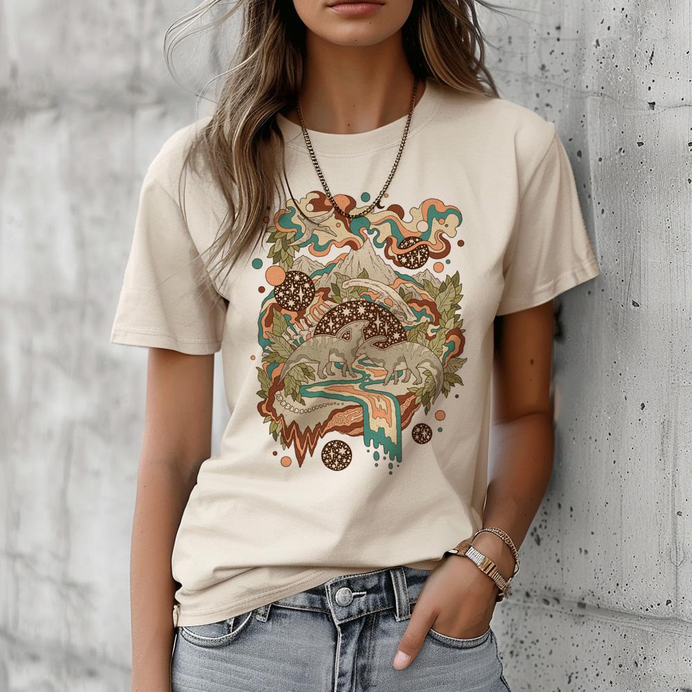 Dinosaur t-shirts women designer Y2K harajuku t shirt girl graphic anime designer clothes