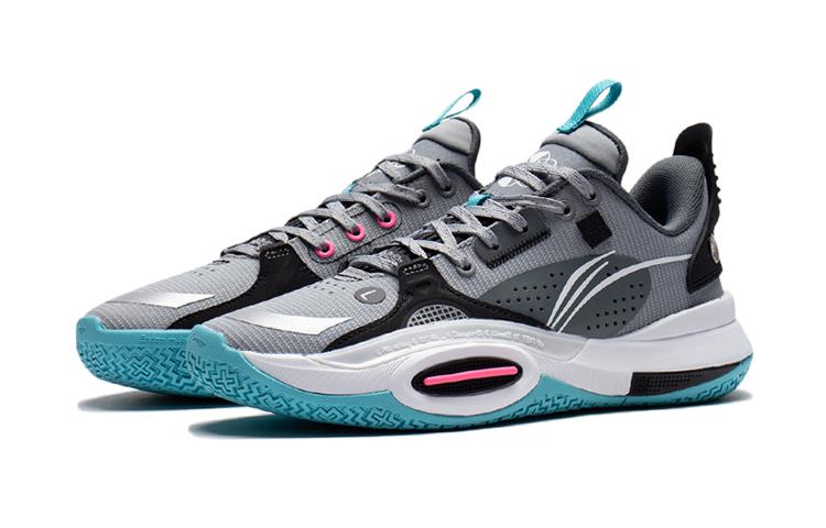Li Ning All City 10 Youth Edition TNS Team No Sleep Abrasion Resistant Low top Children's Basketball Shoes Stone Gray ABPS009-2