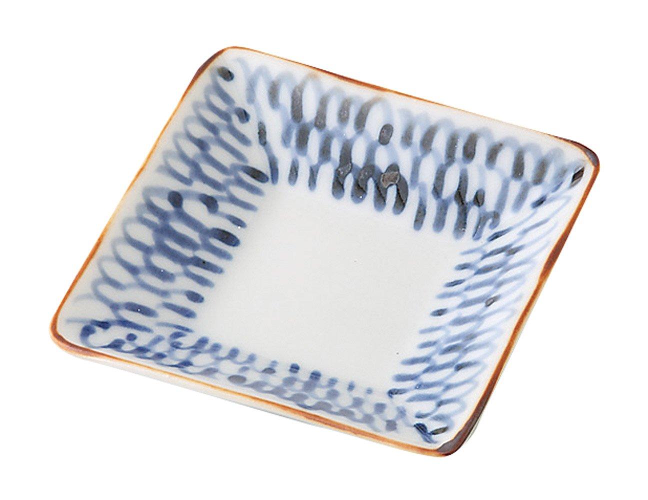 

Saikaitoki Fukusen Pottery Factory Square Small Small Arabesque 60440 Yoshida-yaki Plate, 7cm, Pattern,