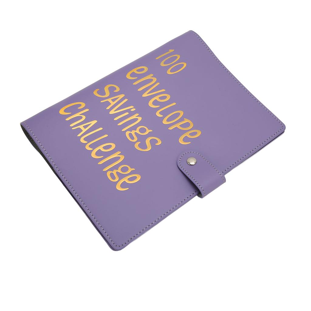 Money Saving Binder Waterproof PU Leather A5 Budget Binder with 100 Cash Envelope for Kids Adults