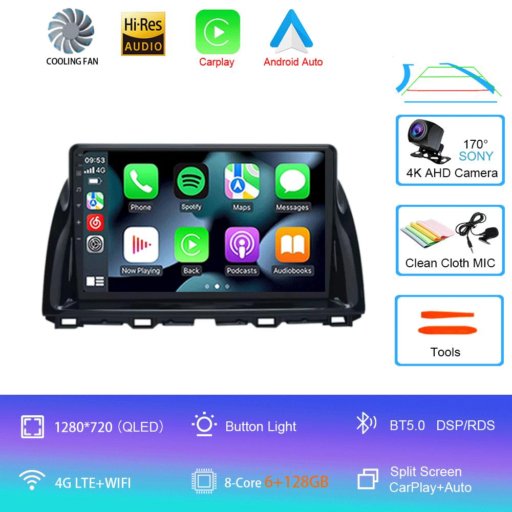 Car Radio Android 14 Carplay Auto For Mazda CX5 2011 - 2016 CX-5 CX 5 Navigation GPS video Player Stereo video DVD WIFI+4G