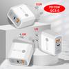 PD 25W 5V/5A 9V/2.8A 12V/2.1A תקע EU/US אור LED 2 יציאות USB מתאם מטען קיר טעינה מהירה QC 3.0 טלפון נייד