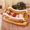 Winter Dog Sofa Bed, Thickened Plush Pet Couch with Cozy Cover, Warm Orthopedic Sleeping Nest for Small Medium Dogs, Washable