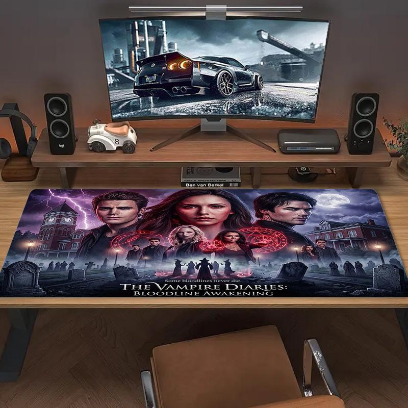 Vampir Günlükleri Renkli Mouse Pad Büyük Oyun Masası Minderi Kaymaz Dizüstü Bilgisayar Tablet Büyük Mouse Pad XXL Mat Mini PC Oyun Matı Kilitli Kenar