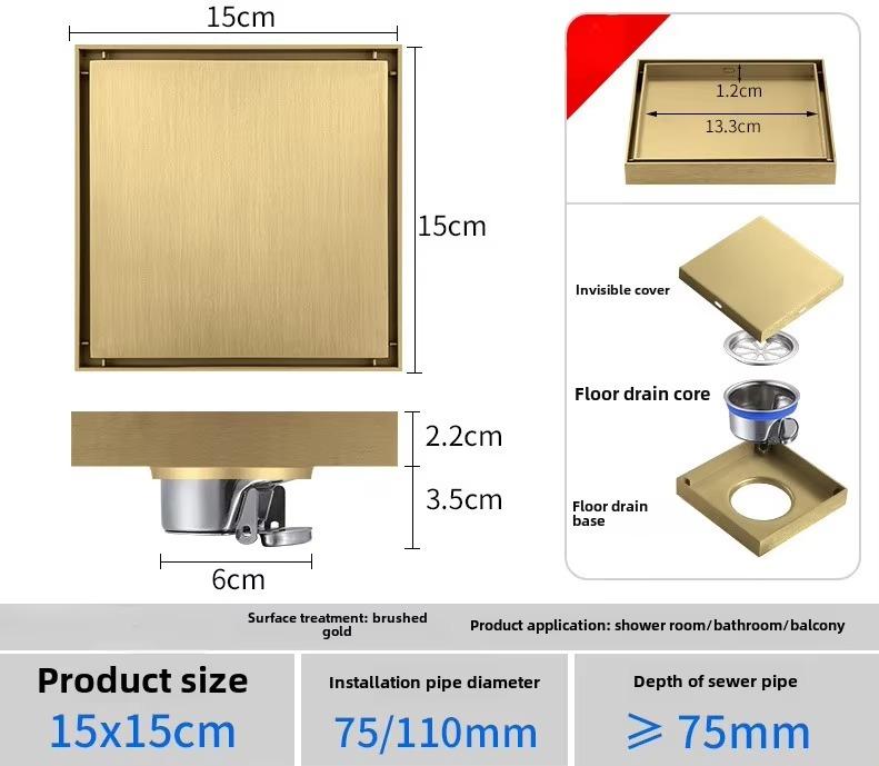 Thickened 304 stainless steel floor drain