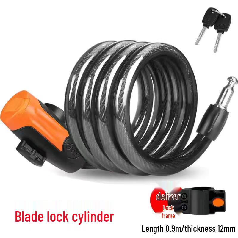 Portable Anti-Theft Bicycle Disc Lock with Steel Cable for Bikes and Electric Vehicles
