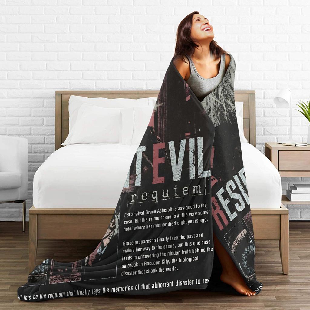 Soft Blankets Travel Office Leon Kennedy Resident Evil Throw Blanket Flannel Bedspread For Living Room Fashion Sofa Bed Cover