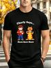 Men Black Tee Cartoon Charly Cat Funny Quote Graphic Print Short Sleeve Loose Casual For Adult