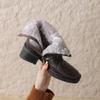 Fashion News Warm Wool Women Ankle Boots Round Toe  Leather Short Snow Boots Winter High Heel Shoes