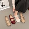 French stunning beauty not tired feet single shoes women's spring and summer bow middle heel temperament Mary Jane women's shoes thick heel low heel s