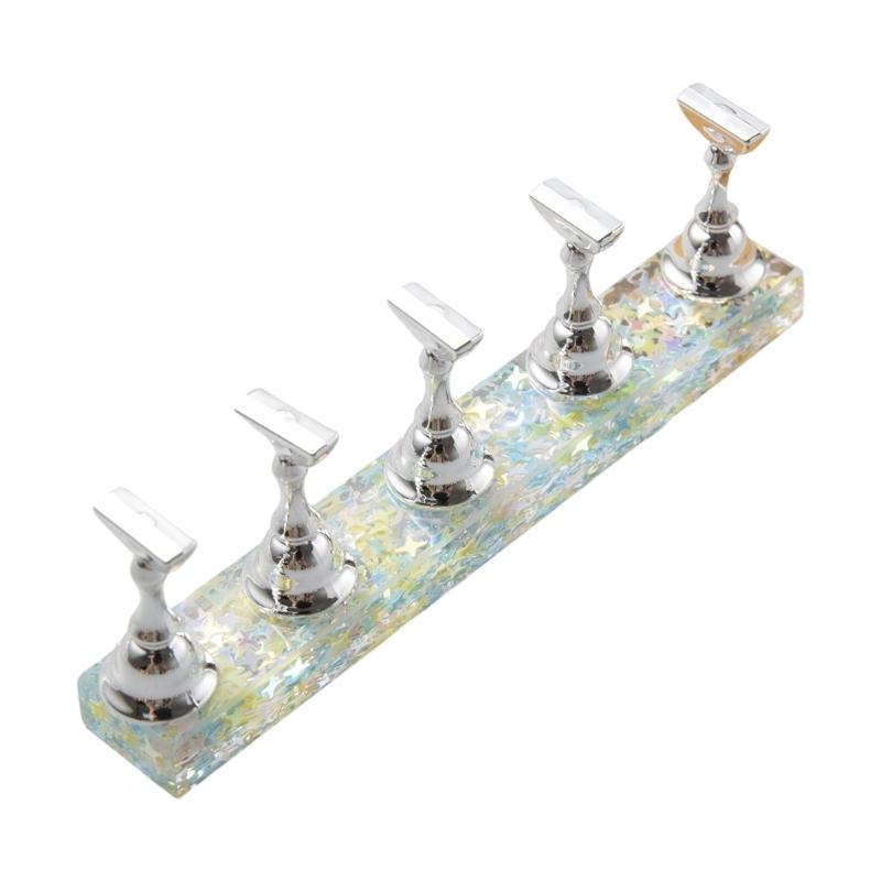 Trendy Nail Practice Stands With Popular Snowflake Waves Patterns In Highly Transparency Acrylic for Nail Artists