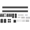 Heavy-duty sliding door hardware set 183 cm Black for single doors