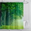 Modern 3D Printing Forest Refreshing Scenery Shower Curtain Waterproof Landscape Green Plant Mountain With Hooks Bathroom Decor
